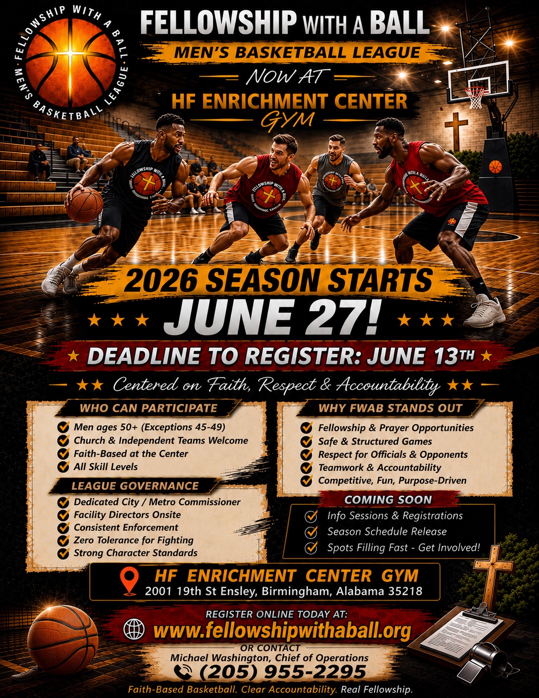 2026 Season Men's Basketball League flyer