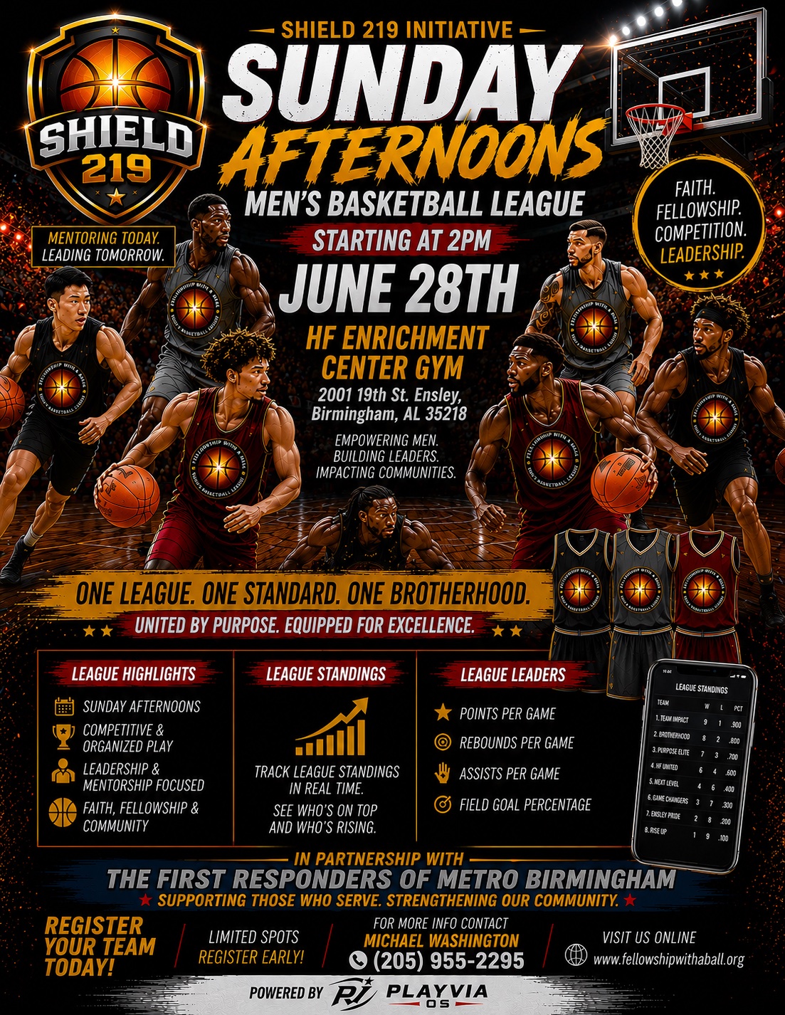 Sunday Afternoons Men's Basketball League flyer
